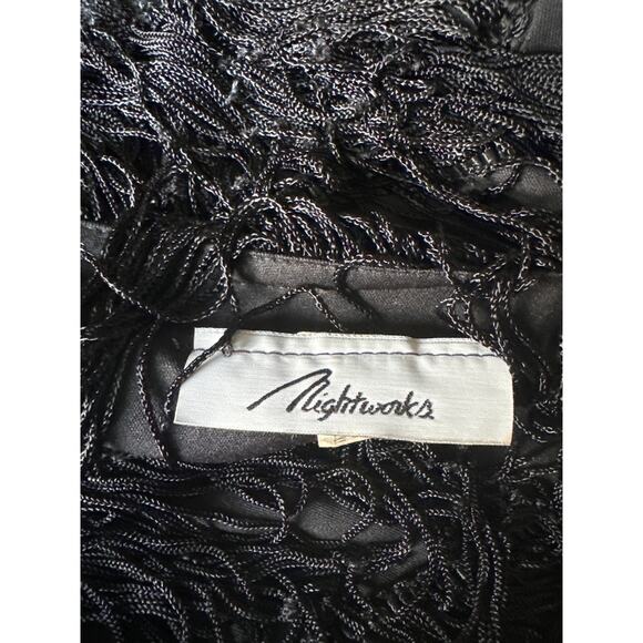 Vintage Nightworks 1920's Flapper Dress Gatsby Black with Fringe size medium - Picture 13 of 17